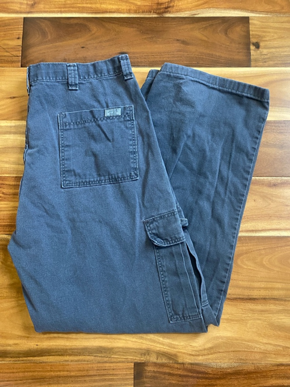 Wrangler Navy Blue Cargo Pants with Patch Pockets
